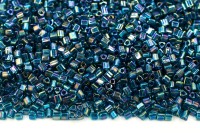 Бисер японский TOHO Triangle треугольный 11/0 #0167BD изумруд, радужный прозрачный, 5 грамм