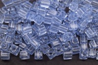 Бисер японский Miyuki Cube кубический 3мм #0159L светлый васильковый, прозрачный, 10 грамм