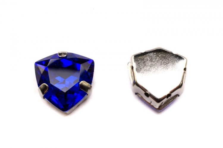 Кристалл Триллиант в оправе 12мм, цвет dark blue/серебро, стекло, 43-332, 1шт Кристалл Триллиант в оправе 12мм, цвет dark blue/серебро, стекло, 43-332, 1шт