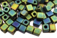 Бисер японский Miyuki Cube кубический 4мм #2066 чирок, матовый металлизированный ирис, 10 грамм