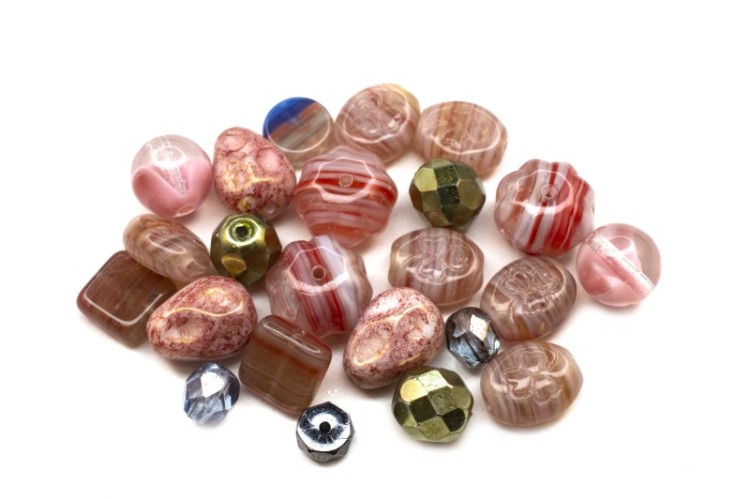 Бусины МИКС №131 Preciosa, розовая гамма, стеклянные, 25г (около 22шт) Бусины МИКС №131 Preciosa, розовая гамма, стеклянные, 25г (около 22шт)