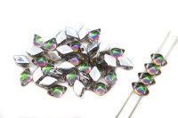Бусины GemDuo 8х5мм, отверстие 0,8мм, цвет 00030/29436 Backlit Spectrum, 709-168, 10г (около 64шт)