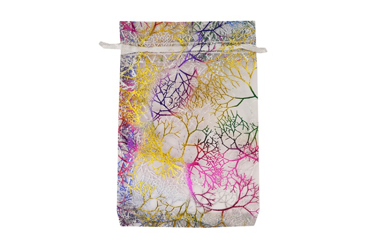 Сумочка из органзы подарочная около 14х19см, цвет белый/разноцветный, 36-019, 1шт Сумочка из органзы подарочная около 14х19см, цвет белый/разноцветный, 36-019, 1шт
