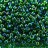 Бисер японский TOHO круглый 8/0 #0167B зеленая трава, радужный прозрачный, 10 грамм - Бисер японский TOHO круглый 8/0 #0167B зеленая трава, радужный прозрачный, 10 грамм