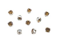 Шатоны Preciosa Maxima 3,2мм в оправе, цвет crystal DF Celsian/silver, 63-222, 10шт