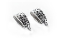 Держатель для кулонов 18х8х7мм, отверстие 12х4,5 и 1мм, цвет античное серебро, сплав металлов, 03-019, 2шт