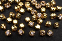 Шатоны Preciosa Maxima 4мм в оправе, цвет gold quartz DF/gold, 63-081, 10шт