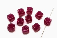 Бусина Кубик 8х8мм, цвет лиловый, непрозрачная, стеклянная, 735-238, 10шт