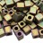 Бисер японский Miyuki Cube кубический 4мм #2035 хаки, металлизированный матовый ирис, 10 грамм - Бисер японский Miyuki Cube кубический 4мм #2035 хаки, металлизированный матовый ирис, 10 грамм