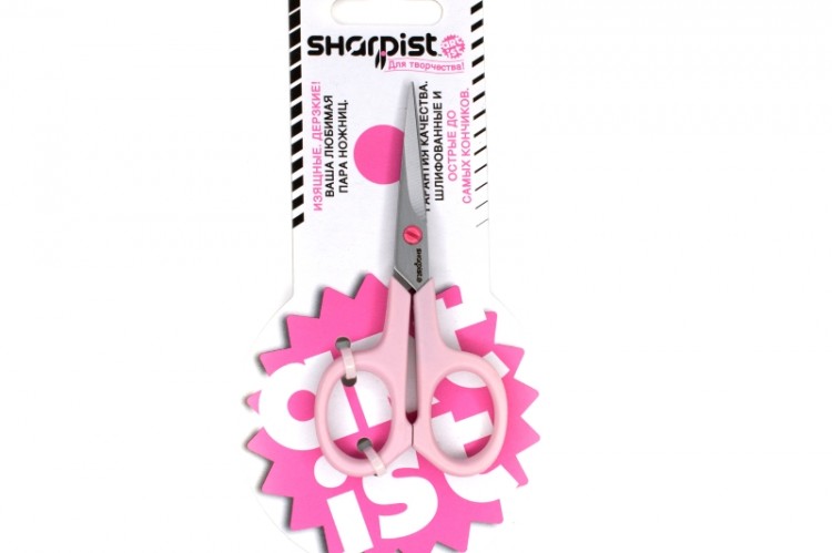 Ножницы Sharpist artist, длина 110мм, цвет розовый, сталь, 1011-002, 1шт Ножницы Sharpist artist, длина 110мм, цвет розовый, сталь, 1011-002, 1шт