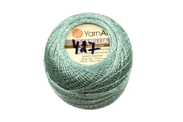Пряжа Camellia YarnArt, цвет 0427 мята, 70% полиэстер/30% металлик, 20г, 190м, 1шт Пряжа Camellia YarnArt, цвет 0427 мята, 70% полиэстер/30% металлик, 20г, 190м, 1шт