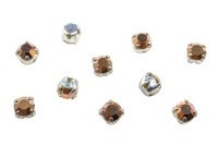 Шатоны Preciosa Maxima 3,2мм в оправе, цвет crystal DF Capri Gold/silver, 63-221, 10шт