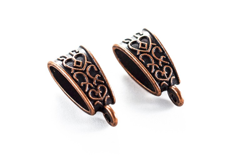 Держатель для кулонов 18х8х7мм, отверстие 12х4,5 и 1мм, цвет античная медь, сплав металлов, 03-020, 2шт Держатель для кулонов 18х8х7мм, отверстие 12х4,5 и 1мм, цвет античная медь, сплав металлов, 03-020, 2шт