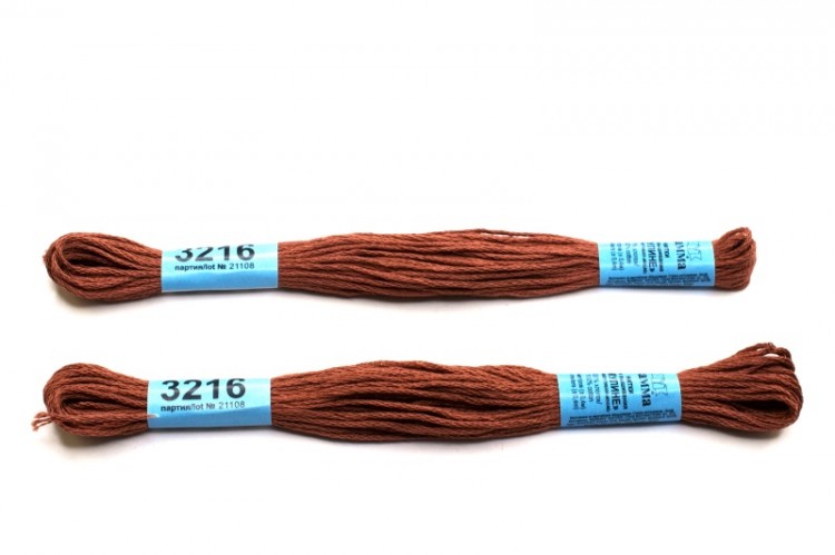 Купить Мулине Gamma, цвет 3216 коричневый, хлопок, 8м, 1шт