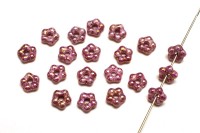 Бусина Flower 5мм, отверстие 1мм, цвет 03000/15496 белый мел/фиолетовый мрамор, 733-093, 20шт