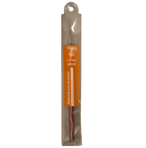 Крючок для вязания с пластиковой ручкой 1,25мм, длина 14см, Hobby&amp;Pro, пластик/металл, 1008-026, 1шт Крючок для вязания с пластиковой ручкой 1,25мм, длина 14см, Hobby&Pro, пластик/металл, 1008-026, 1шт