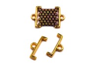 Концевик CYMBAL Topolia II для Delica 11/0 5х12х2мм, петля 1,7мм, отверстие 0,8мм, цвет золото, 24K Gold Plate, 11-198, 2шт