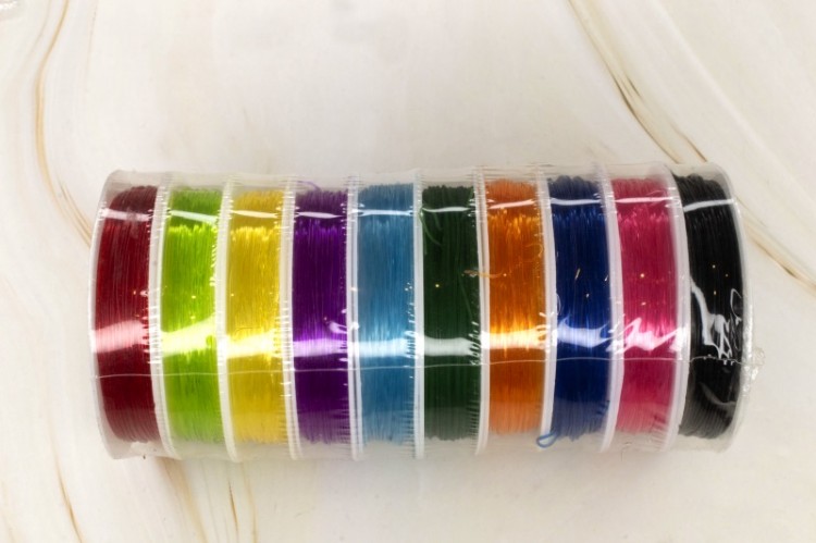 Резинка круглая силиконовая, толщина 0,8мм, длина 8м, ассорти цветов, 1019-004, 10шт Резинка круглая силиконовая, толщина 0,8мм, длина 8м, ассорти цветов, 1019-004, 10шт