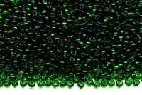 Бисер чешский PRECIOSA круглый 13/0 50060 зеленый прозрачный, квадратное отверстие, 25г