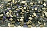 Бисер чешский PRECIOSA ОБЛОНГ 3,5х5мм 40010 микс серый прозрачный, 50г