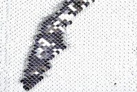 Ткань для пэчворка с пайетками 33х33см, цвет матовый бело-серебряный, 1028-095, 1шт