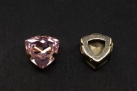 Кристалл Триллиант в оправе 12мм, цвет pink/серебро, стекло, 43-331, 1шт