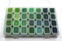 Набор чешского бисера Preciosa, размер 10/0, 28 цветов, для творчества и бисероплетения, зеленые оттенки, 59-042, 1 набор