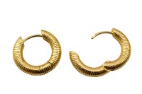 Серьги кольца Конго 18х20х4мм, латунь, позолота, 21-449, 1 пара