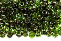 Бисер японский TOHO круглый 6/0 #Y318 перидот, hybrid Пикассо, 10 грамм