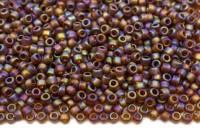 Бисер японский TOHO круглый 15/0 #0177F дымчатый топаз матовый, радужный прозрачный, 10 грамм