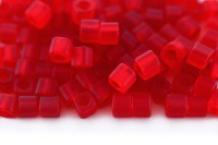 Бисер японский TOHO Cube кубический 4мм #0005BF сиамский рубин, матовый прозрачный, 5 грамм