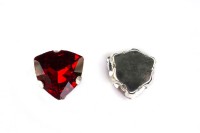 Кристалл Триллиант Astra 12мм пришивной в оправе, цвет красный опал/серебро, стекло/латунь, 43-305, 3шт