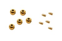 Кримпы самозажимные 3,5х3мм, отверстие 1мм цвет золото, хирургическая сталь, 35-091, 5шт