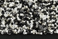 Бисер LinAng цилиндрический 1,6мм, #009 MIX-02 белый/черный, 5 грамм