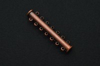 Замок магнитный на 7 нитей 41х10мм, отверстие 1,5мм, цвет античная медь, медь, 10-009, 1шт