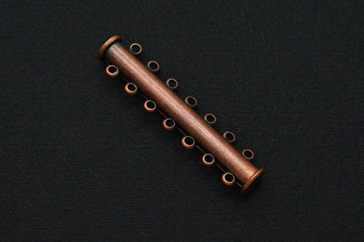 Замок магнитный на 7 нитей 41х10мм, отверстие 1,5мм, цвет античная медь, медь, 10-009, 1шт Замок магнитный на 7 нитей 41х10мм, отверстие 1,5мм, цвет античная медь, медь, 10-009, 1шт