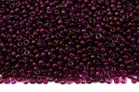 Бисер китайский круглый размер 12/0, цвет 0320 бордовый, цветная линия внутри, 450г