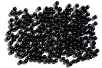 Бусины акриловые круглые 6мм, отверстие 1мм, цвет черный, имитация жемчуга, 528-017, 10г (~90шт)