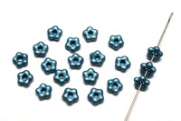 Бусина Flower 5мм, отверстие 1мм, цвет 02010/29436 голубой металлик матовый, 733-109, 20шт