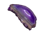 Срез Агата природного, оттенок фиолетовый, 75х36х4мм, отверстие 2мм, 37-199, 1шт