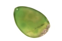 Срез Агата природного, оттенок зеленый, 67х46х5мм, отверстие 2мм, 37-251, 1шт