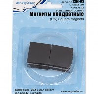 Магниты квадратные Mr.Painter SSM-03 с клеевым слоем на вспененной основе 25,4х25,4мм, 4шт