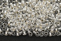 Бисер японский TOHO круглый 8/0 #0021 хрусталь, серебряная линия внутри, 10 грамм