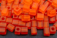 Бисер японский Miyuki Cube кубический 4мм #0138F оранжевый, матовый прозрачный, 10 грамм