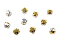 Шатоны Preciosa Maxima 3,2мм в оправе, цвет crystal DF Aurum/silver, 63-219, 10шт