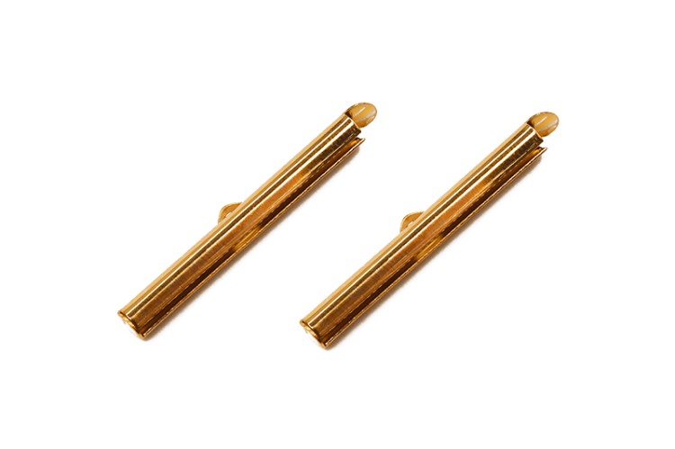 Концевик-трубочка с петелькой 35х6х4мм, внутренний диаметр 3мм, отверстие 3,5 мм, цвет золото, хирургическая сталь, 18k позолота, 04-080, 2шт Концевик-трубочка с петелькой 35х6х4мм, внутренний диаметр 3мм, отверстие 3,5 мм, цвет золото, хирургическая сталь, 18k позолота, 04-080, 2шт
