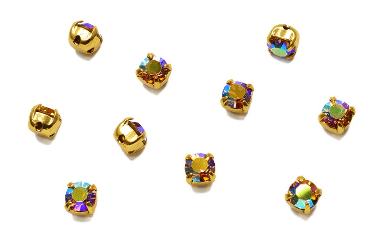 Шатоны Preciosa Maxima 4мм в оправе, цвет light colorado topaz DF AB/gold, 63-179, 10шт Шатоны Preciosa Maxima 4мм в оправе, цвет light colorado topaz DF AB/gold, 63-179, 10шт