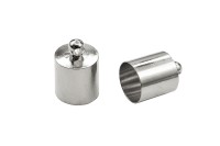 Концевик 13х9мм, внутренний диаметр 8,8мм, отверстие 1,5мм, цвет платина, латунь, 01-095, 2шт