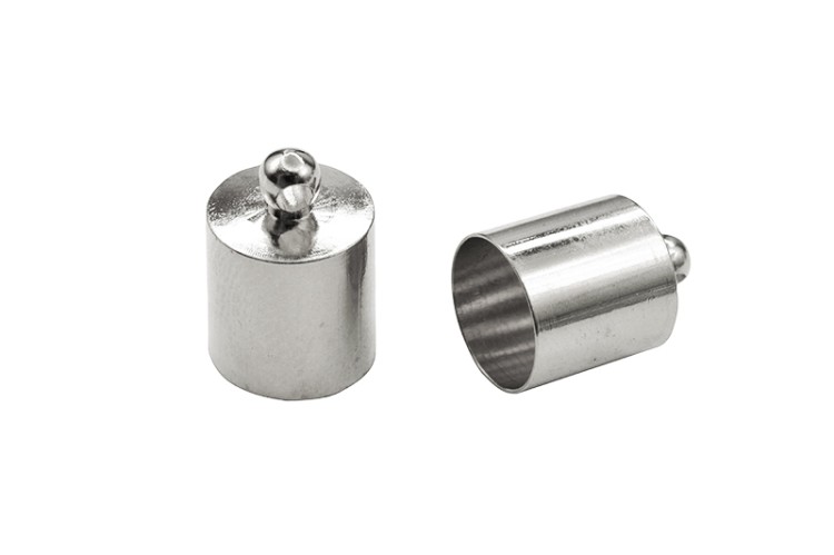 Концевик 13х9мм, внутренний диаметр 8,8мм, отверстие 1,5мм, цвет платина, латунь, 01-095, 2шт Концевик 13х9мм, внутренний диаметр 8,8мм, отверстие 1,5мм, цвет платина, латунь, 01-095, 2шт