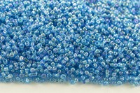 Бисер китайский круглый размер 12/0, цвет 0163В голубой прозрачный, радужный, 450г